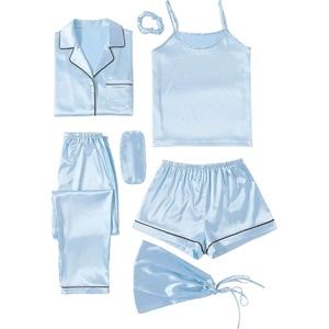 image:imageLYANER Womens Silky Satin Pajamas SetSky Blue
