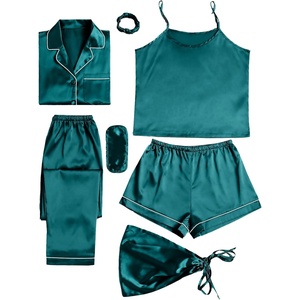 image:imageLYANER Womens Silky Satin Pajamas SetTeal