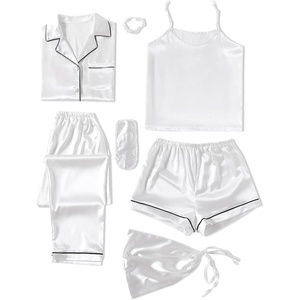 image:imageLYANER Womens Silky Satin Pajamas SetWhite