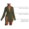 image:imageLYANER Womens Collared Deep V Neck Sexy TopsAmy Green