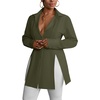 image:imageLYANER Womens Collared Deep V Neck Sexy TopsAmy Green