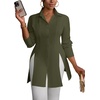 image:imageLYANER Womens Collared Deep V Neck Sexy TopsAmy Green