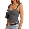 image:imageLYANER Womens Ribbed Knit Cute Tank TopsDark Gray