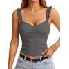 image:imageLYANER Womens Ribbed Knit Cute Tank TopsDark Gray