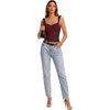 image:imageLYANER Womens Ribbed Knit Cute Tank TopsDark Red