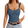 image:imageLYANER Womens Ribbed Knit Cute Tank TopsDenim Blue