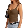image:imageLYANER Womens Ribbed Knit Cute Tank TopsReddish Brown