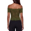 image:imageLYANER Womens Sheer Floral Lace Y2k BlouseArmy Green