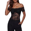 image:imageLYANER Womens Sheer Floral Lace Y2k BlouseBlack