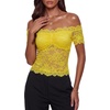 image:imageLYANER Womens Sheer Floral Lace Y2k BlouseBright Yellow