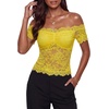 image:imageLYANER Womens Sheer Floral Lace Y2k BlouseBright Yellow