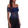 image:imageLYANER Womens Sheer Floral Lace Y2k BlouseDaek Blue