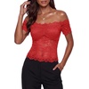 image:imageLYANER Womens Sheer Floral Lace Y2k BlouseRed