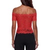 image:imageLYANER Womens Sheer Floral Lace Y2k BlouseRed