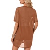 image:imageLYANER Womens Sheer Mesh Sexy Blouse TopsCaramel01