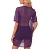 image:imageLYANER Womens Sheer Mesh Sexy Blouse TopsDeep Purple