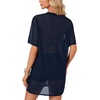 image:imageLYANER Womens Sheer Mesh Sexy Blouse TopsNavy Blue