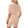 image:imageLYANER Womens Sheer Mesh Sexy Blouse TopsPink Apricot
