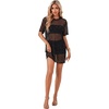 image:imageLYANER Womens Sheer Mesh Sexy Blouse TopsPure Black