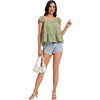 image:imageLYANER Womens Square Neck Cute Summer TopsPea Green