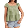 image:imageLYANER Womens Square Neck Cute Summer TopsPea Green