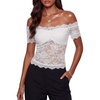 image:imageLYANER Womens Sheer Floral Lace Y2k BlouseWhite