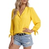 image:imageLYANER Womens Button Down V Neck Work ShirtsYellow