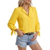 image:imageLYANER Womens Button Down V Neck Work ShirtsYellow