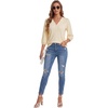 image:imageLYANER Womens Button Up V Neck Casual T ShirtsLight Yellow