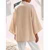 image:imageLYANER Womens Button V Neck Casual Blouse TopsBeige