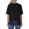 image:imageLYANER Womens Casual Lace Trim Summer TShirt Black XLarge