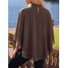 image:imageLYANER Womens Chiffon Ruffle Layered Flowy BlouseDark Brown
