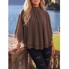 image:imageLYANER Womens Chiffon Ruffle Layered Flowy BlouseDark Brown