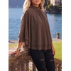 image:imageLYANER Womens Chiffon Ruffle Layered Flowy BlouseDark Brown