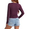 image:imageLYANER Womens Henley V Neck Casual TShirtsPurple
