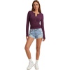 image:imageLYANER Womens Henley V Neck Casual TShirtsPurple