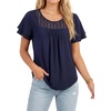 image:imageLYANER Womens Lace Trim Casual Tunic TopsDark Blue
