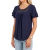 image:imageLYANER Womens Lace Trim Casual Tunic TopsDark Blue