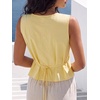 image:imageLYANER Womens Lace Trim V Neck Sexy Tank TopsYellow
