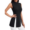 image:imageLYANER Womens Mock Neck Tank Top Black Medium