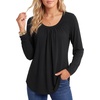 image:imageLYANER Womens Ruched Scoop Neck Tunic TopsBlack