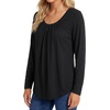 image:imageLYANER Womens Ruched Scoop Neck Tunic TopsBlack