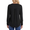 image:imageLYANER Womens Ruched Scoop Neck Tunic TopsBlack