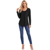 image:imageLYANER Womens Ruched Scoop Neck Tunic TopsBlack
