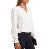 image:imageLYANER Womens Ruched V Neck Casual Blouse TopsWhite