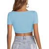 image:imageLYANER Womens Scoop Neck Sexy Crop TopsLight Blue