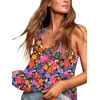 image:imageLYANER Womens V Neck Casual Tank TopFloral Multi
