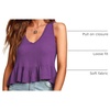 image:imageLYANER Womens V Neck Casual Tank TopPurple