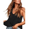 image:imageLYANER Womens V Neck Casual Tank TopSolid Black