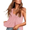 image:imageLYANER Womens V Neck Casual Tank TopSolid Pastel Pink